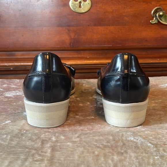 ACNE STUDIOS Leather Black Laser Cut Pointed Toe 2Tone Wedge Loafers $650 EUC 11 - Picture 5 of 10